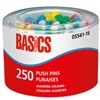 Basics® Push Pins Assorted 250/tub