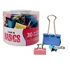 Basics® Fold-Back Clips Assorted Sizes Assorted Pastel Colours 30/tub