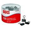 Basics® Fold-Back Clips 9/16" 100/tub