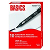 Basics® Permanent Markers Chisel Tip Black 10/box