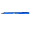 Basics® Rubber Barrel Stick Pen Fine Point Blue 12/box